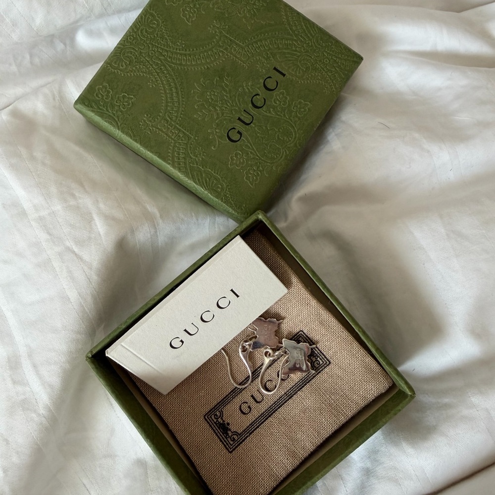 Brand New Gucci Silver Dangly Butterfly Earrings